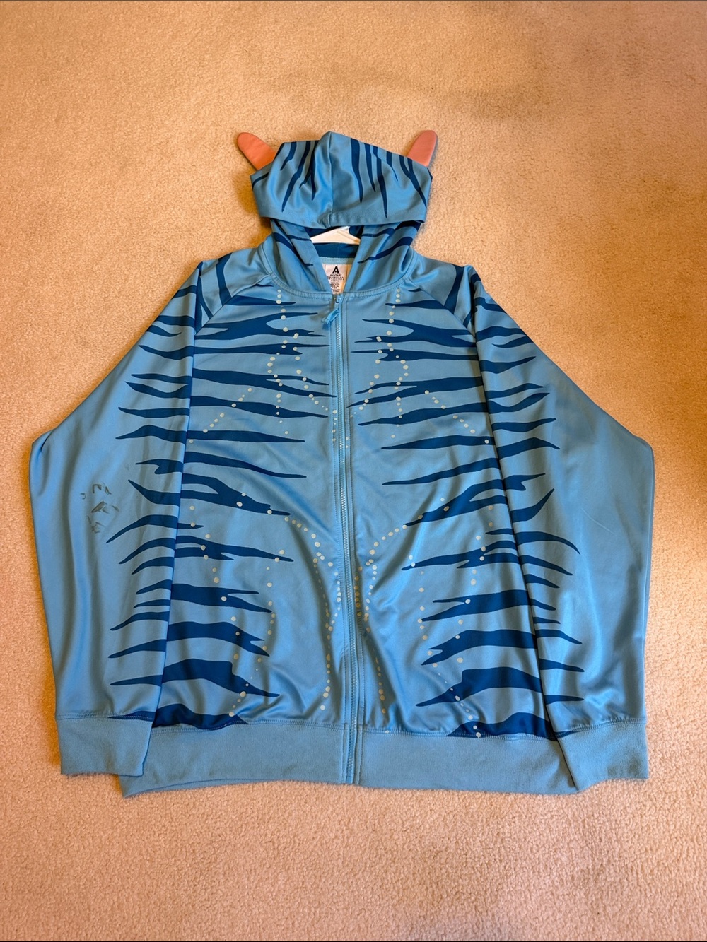 Avatar Light Blue Zip-Up Hoodie Jacket with Ear Hood